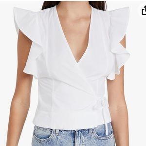 Ganni Cotton Poplin Wrap Top